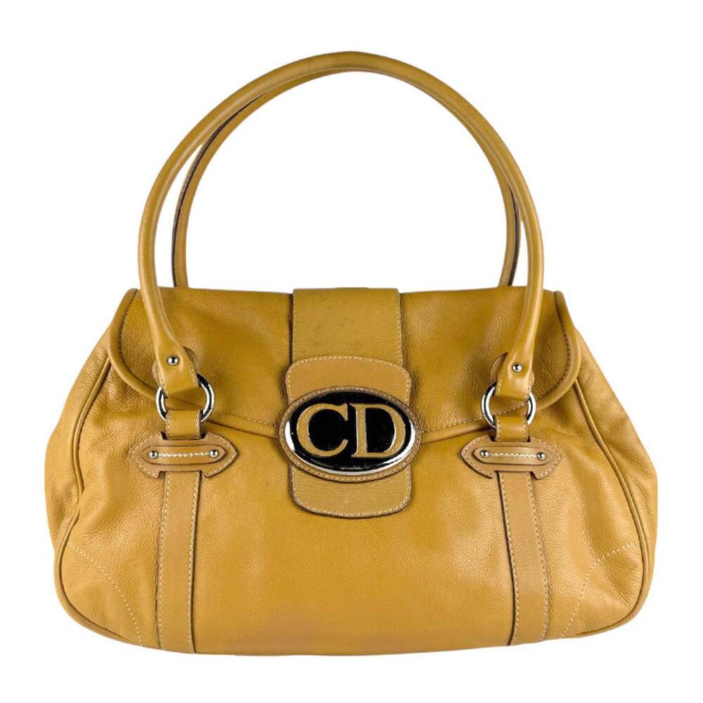 CHRISTIAN DIOR Yellow Leather Shoulder Bag
